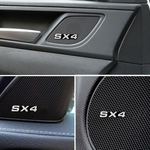 4pcs Speaker Aluminum 3D Sticker Sound Letter Stickers for Suzuki SX4 Car Styling Badge Decoration