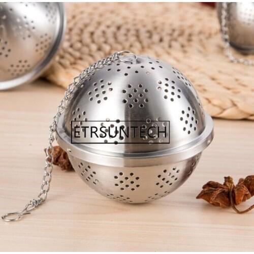 50pcs Stainless Steel Tea Infuser Sphere Locking Spice Tea Ball Strainer Mesh Infuser Tea Filter Kitchen Tools