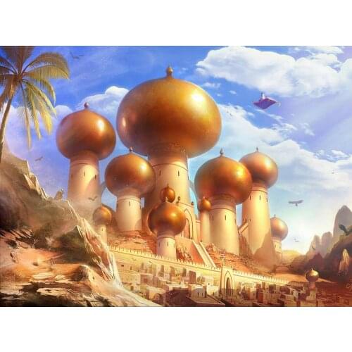 JMINE Div 5D Aladdin Arab Castle Full Diamond Painting cross stitch kits art High Quality Cartoon 3D paint by diamonds