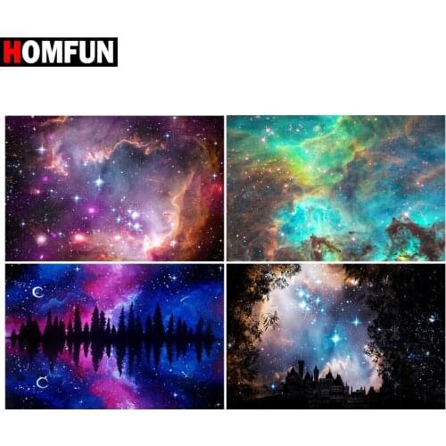 HOMFUN Diamond Painting Full Square/Round Diamond "Star universe nebula" Pattern Embroidery Cross Stitch 5D Rhinestone Painting