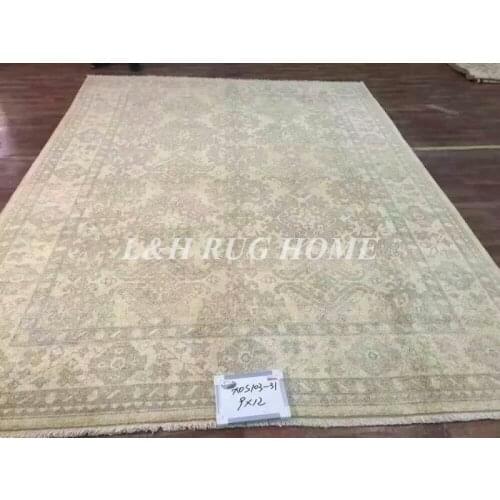 Free shipping 9'X12' 70Lines Hand-knotted Wool Oriental oushak carpet handmade antique oushak rug