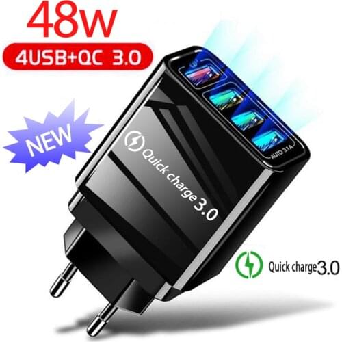 Quick Charge 3.0 USB Charger for iPhone 11 X 8 7 Fast Wall Charger EU Adapter for Samsung S9 Xiaomi Mi 8 Mobile Phone Charger