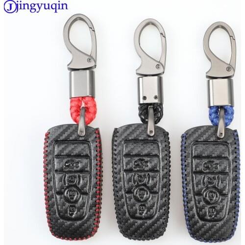 Jingyuqin 4B Car Key Case Cover For Ford Fusion Mustang Explorer F-150 F-250 F-350 2017 2018
