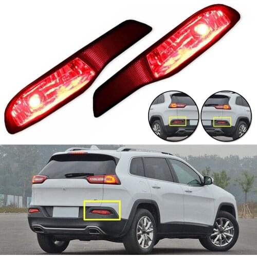 For Jeep Cherokee 2014 2015 2016 17 2018 Rear Reflector Housing Rear Fog Lamp Light Cover car accessories styling