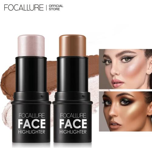 FOCALLURE Highlighter Makeup Glitter Contouring Bronzer For Face Shimmer Powder Creamy Texture illuminator Stick Women Cosmetics