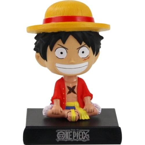 Bobble Head Action Figure Luffy Zoro Chopper Sanji Totoro PVC Model Shake Head Phone Bracket Car Holder Anime Toys