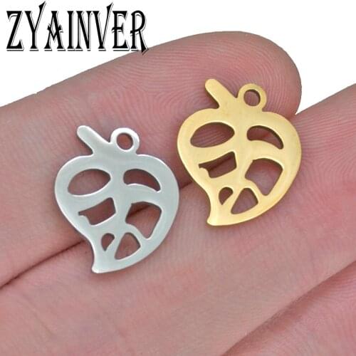 5Pcs/Lot 16x13mm Stainless Steel Lover Heart Gold Silver Color Pendant Charms Jewelry DIY Making Earrings Accessories Findings