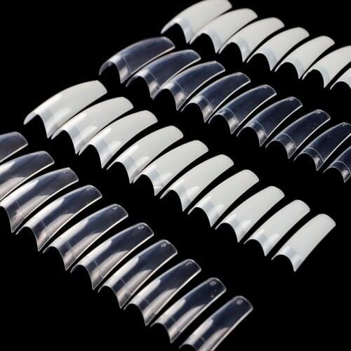False Nails Curved Transparent 500pcs Tips For Extension Tapered Square Manicure Designs Professionals Acrylic Nails Set