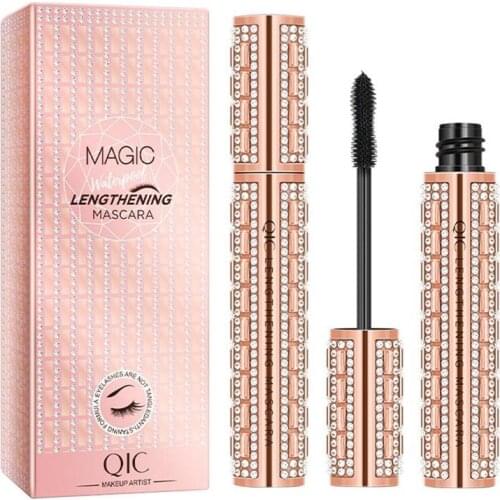 Newest Diamond Eyelashes Mascara Waterproof Smudge-Proof Silk Fiber Lash Mascara Long Lasting Makeup Eyes Makeup