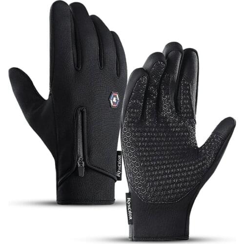 2021 Winter New Cycling Gloves Men Windproof Touch Screen Antislip Unisex Waterproof Warm Thermal Fleece Bike Bicycle Gloves