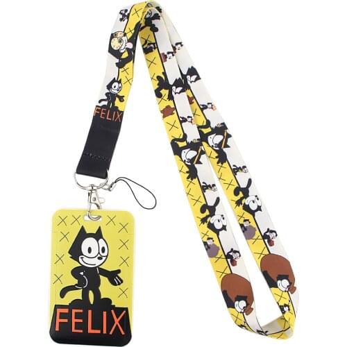 PF097 New Fashion Anime Lanyard Credit Card ID Holder Bag Student Women Travel Bank Bus Business Card Cover Badge