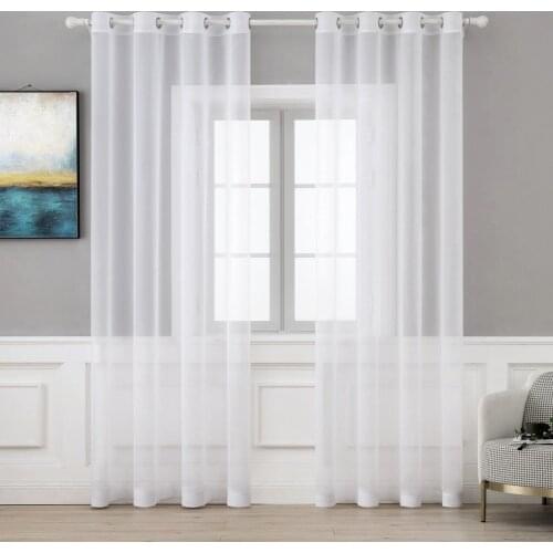 Multi Color Pure White Sheer Curtains for Living Room Kitchen Bedroom Room Divider Black Pink Tulle Voile Curtain