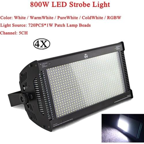 4Pcs/Lot 800W LED Stage Effect Strobe Lighting For DJ Disco Party Bar Christmas DMX512 Control Projector Wash Strobe Lights