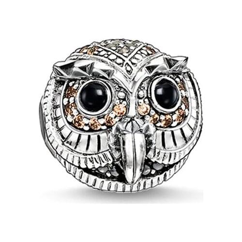 Owl Charms Beads 925 Sterling Silver DIY Jewelry Making Accessories Fit Bracelet Bangles Necklace European Gifts Women Men
