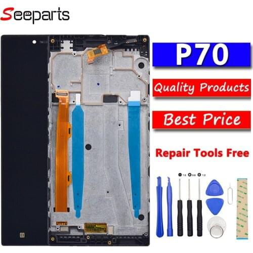 100% Tested For 5.0" LENOVO P70 LCD Display Touch Screen with Frame for LENOVO P70 Display Screen Assembly P70-A LCD P70t P70a