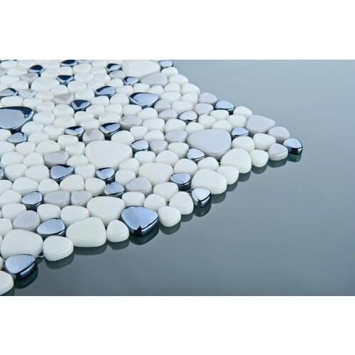 Pebble glass mosaic tiles FBY002 price for 11 pcs tiles
