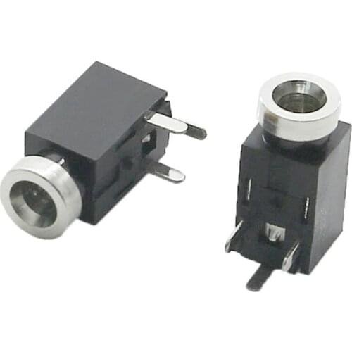 100PCS 2.5mm Audio Connector Interface Female 3 Pin DIP Headphone Jack Socket PJ-210B Headphone Music Socket Port