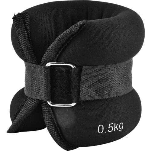 2 * 0.5kg Adjustable Wrist Ankle Weights Running Exercise Ankle Wrist Sand Bag Weights Straps Fitness Exercise Sport Sandbag