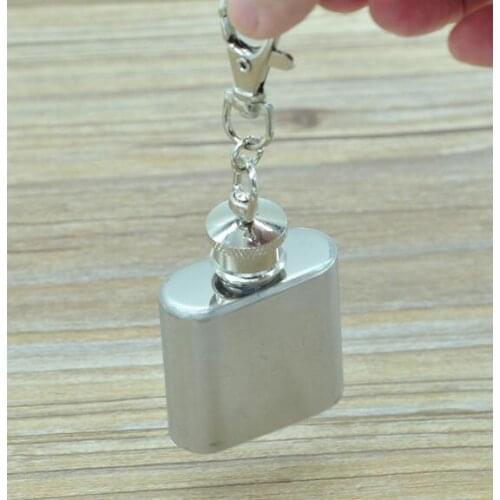 20pcs Portable party outdoor Keychain 1oz Stainless Steel Whisky Liquor Alcohol Pocket Hip Flask,oil bottle with Ke