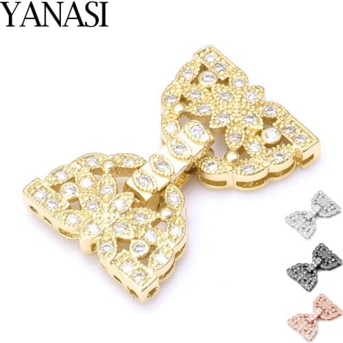 23*15mm Clasps For Jewelry Making Accessories Copper Cubic Zirconia Clasps Buckles For DIY Pearls Necklace Bracelet