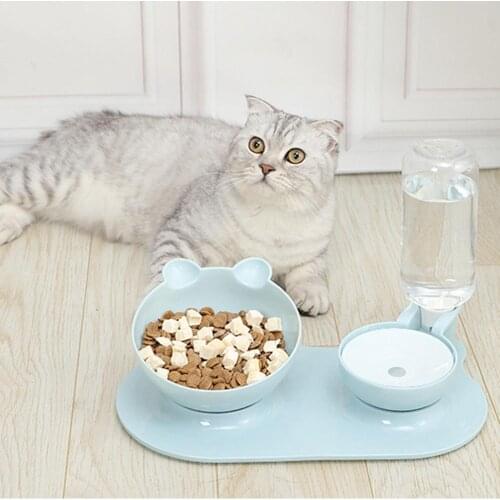 Pet Dog Cat Automatic Feeder Bowl for Dogs Drinking Water Bottle Kitten Bowls Slow Food Feeding Container Supplies