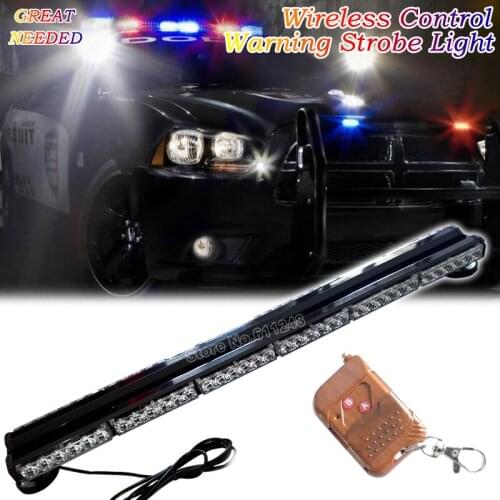Wireless Control 12V 24V Car Roof Led Strobe Lights Bar Emergency Warning Fireman Flash 37.5'' Red Amber Blue Led Police Lights