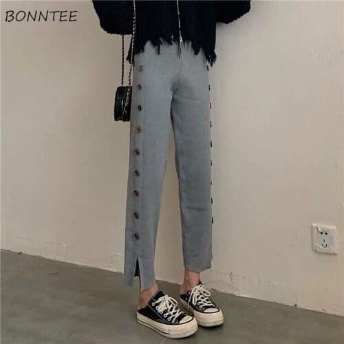 Pants Women Spring New Design All-match Simple Straight Trousers Students Korean Style Teens Harajuku Vintage Streetwear Chic