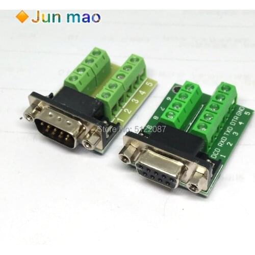 DB9 Male Female Adapter Signals Terminal Module RS232 Serial To Terminal DB9 Connector