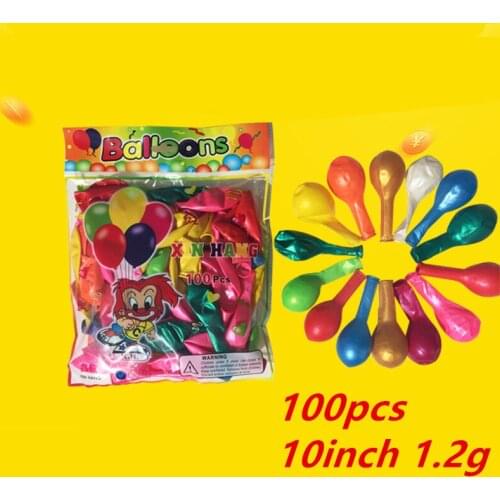 100pcs/bag 10inch 1.2g Pearl Colorful Latex Balloons Birthday Wedding Party Decoration Air Helium Kids Gifts Supplies