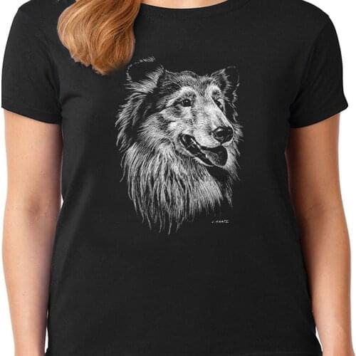 Collie Face T shirt Womens Ladies Tee Dog Breed Gifts