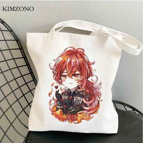 Genshin Impact shopping bag eco bolsas de tela shopping jute bag tote bolsa bag bolsa compra foldable net sacolas