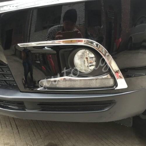 Chrome Front Bumper Fog Light Trims Strips Accessories For 2014-2016 Toyota Highlander Kluger