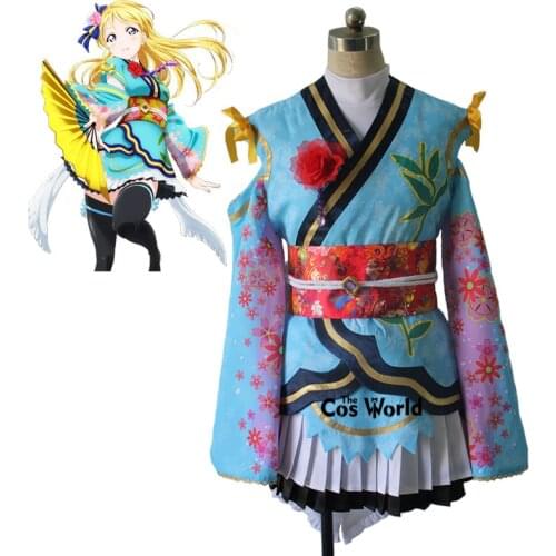 Love Live Kaguya No Shiro De Odoritai Angelic Angel Ayase Eli Kimono Dress Uniform Outfit Anime Cosplay Costumes