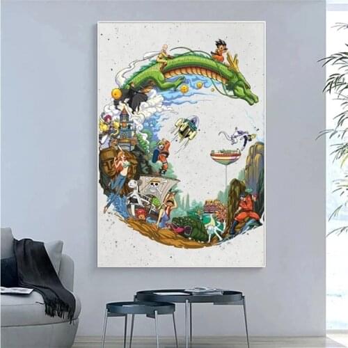 Classic Anime Characters Goku Naruto Luffy Posters Canvas Painting Mural Wall Picture Living Room Bedroom Home Cuadros Decor