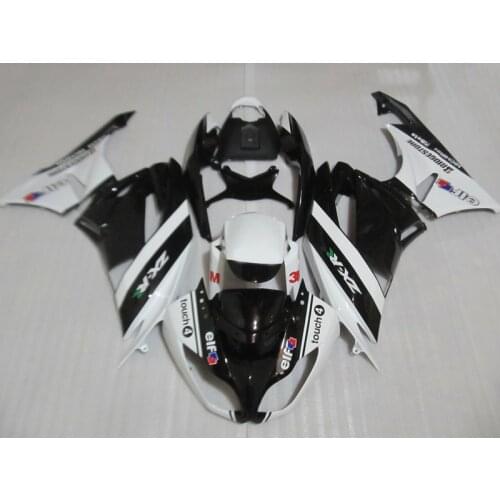 Customize Fairing kit for Kawasaki ZX6R 2009 - 2012 Ninja 636 white black fairings bodywork set 7 Gifts 09 10 11 12 TZ21