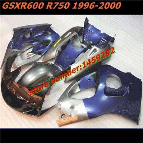 Body For SUZUKI GSX-R600 1996 1997 1998 1999 2000 GSXR750 GSXR 750 600 GSXR600 96 97 98 99 00 blue black silver Fairing