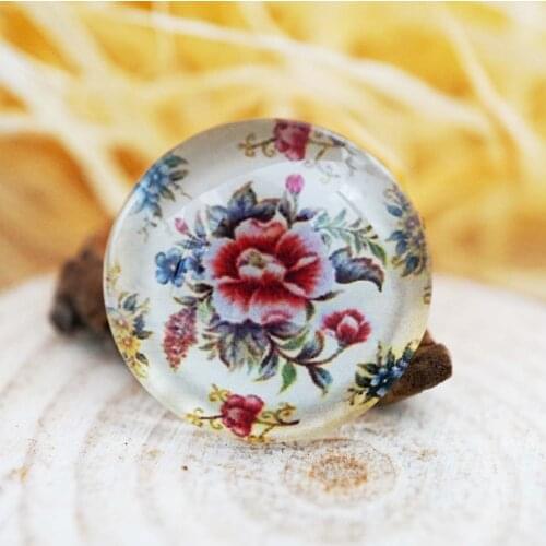 Round 8-40MM Flower Glass Cabochon for make bracelet necklace Jewelry for women 2019 earring pins brooch craft supply