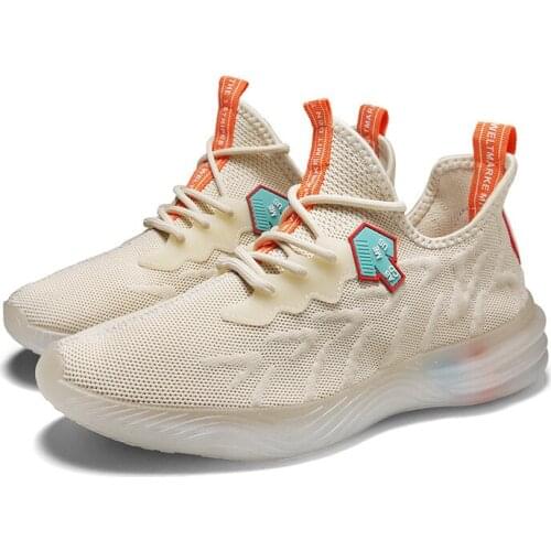 Spring and autumn mens shoes 2021 new thick-soled shoes casual fashion breathable mesh shoes lightweight sports running shoes