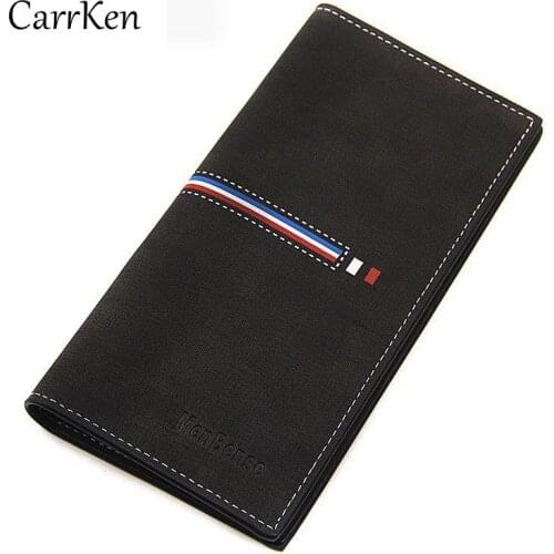 Mens Wallet Long Business Wallet 2021 New Retro Mens Coin Purse Male Monedero Hombre ID Fashion Striped Card Holder Carteras