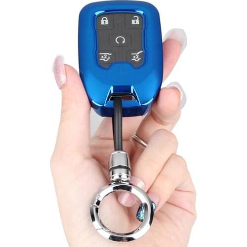 Soft TPU Key Fob Cover with Keychain Ring for GMC Acadia Terrain Yukon Chevrolet Suburban Tahoe Car Accessories
