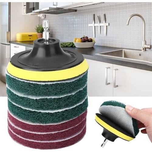 8Pcs/set Electric Drill Brush Scrub Pads Grout Power Drills Scrubber Cleaning Brush Tub Cleaner Tools Kit Dusty Brush