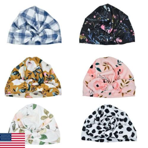 New Cute Baby Girl Turban Knot Head Wrap Cute Rabbit Ear Hat Bunny Ear Cap