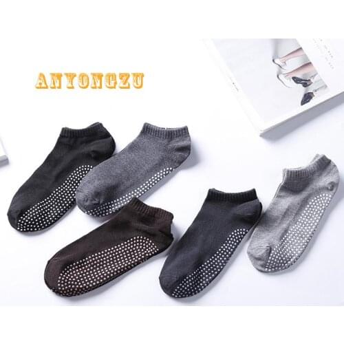 Anti Slip Sole Silica Gel Men Socks Pure Cotton Absorb Sweat Breathe Freely High Quality Men' Floor Socks 12pair/lot