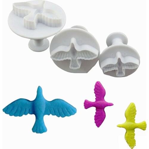 Christmas Baking Pigeon Fondant Cake Cookies Paste Mold Sugarcraft Plunger Cutter Cupcake Decorating Set Tools Kitchen Dumpling