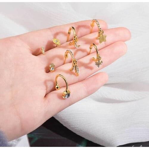 Boho Vintage Geometric Drop Earrings For Women 2020 New Lightning Cactus Moon Star Crystal Earring Set Female Jewelry Gift