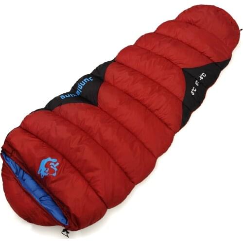Jungle King Outdoor 1500g sleeping bag mummy spring and summer thick portable -20 warm camping padding cotton sleeping bag