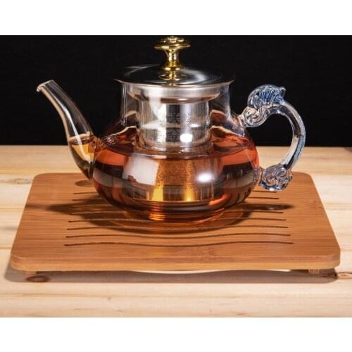460Ml Glass Teapot Heat Resistant Stainless Steel Tea Infuser Filter Flower Tea Kettle Kung Fu Tea Teaware Set Milk oolong Tea