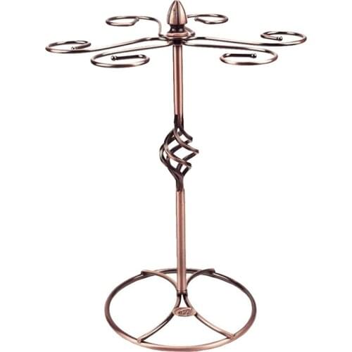 Wine Glass Rack,Countertop Wine Glass Holder, Freestanding Tabletop Stemware Storage Rack with 6 Hooks,Bronze