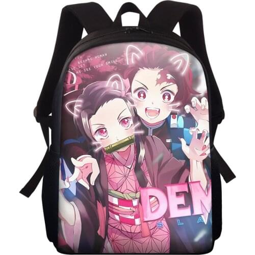 Student Book Bag Anime Demon Slayer Print School Bags For Boys Girls knapsack Fashion Customize Backpack 15 Inch Mochila Escolar