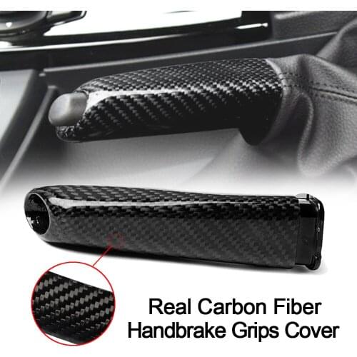 Real Carbon Fiber Universal Car Handbrake Grips Cover Interior For BMW E46 E90 E92 E60 E39 F30 F34 F10 F20 Car Accessories
